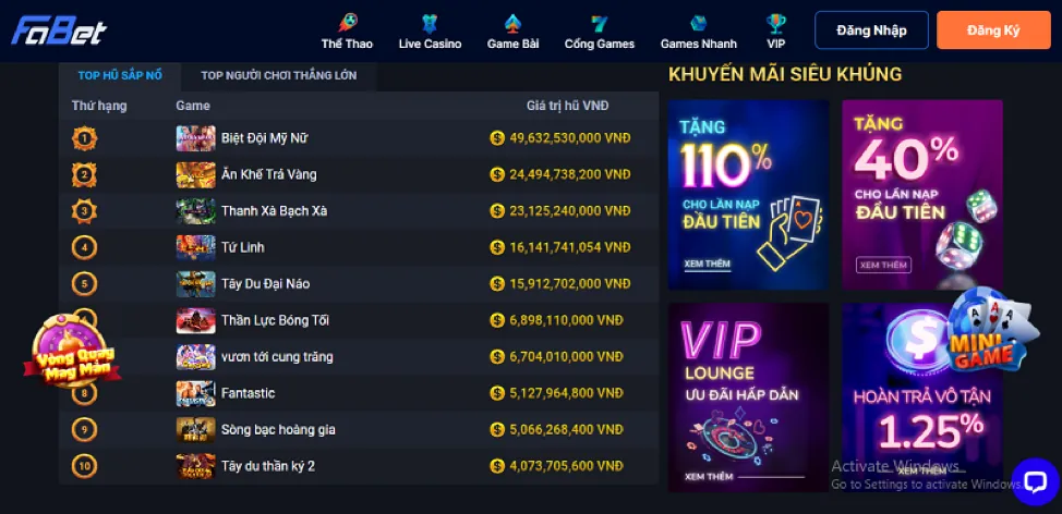 Kho trò chơi đa dạng tại Unibet Casino